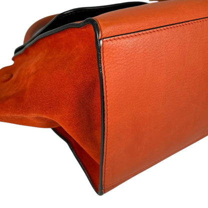 Celine Trapeze Handbag Leather Orange 2-Way — view 7