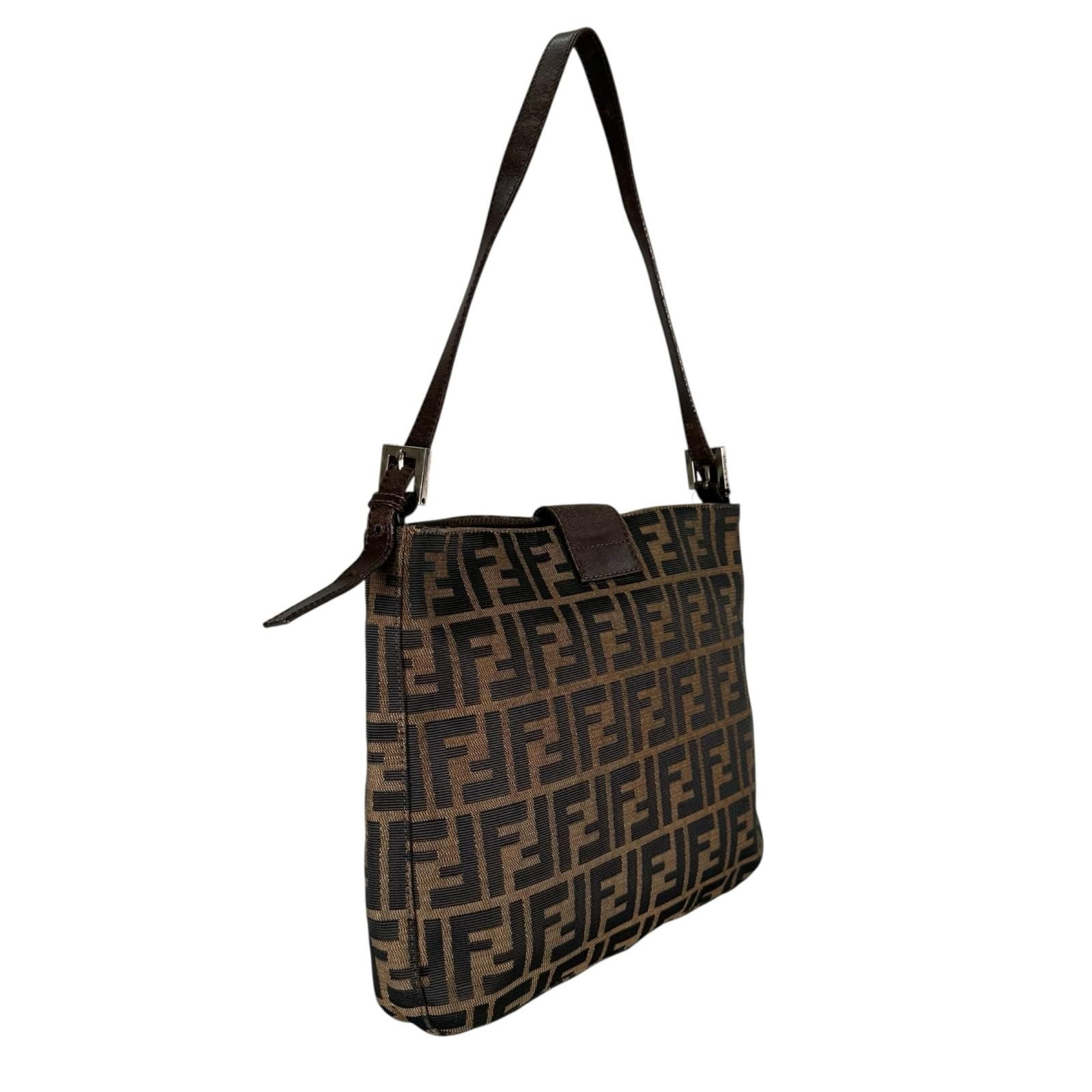 Fendi Zucca Pattern Shoulder Bag Canvas Brown — view 3