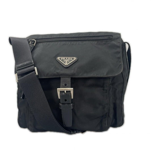 Prada Triangle Logo Shoulder Bag Nylon Black