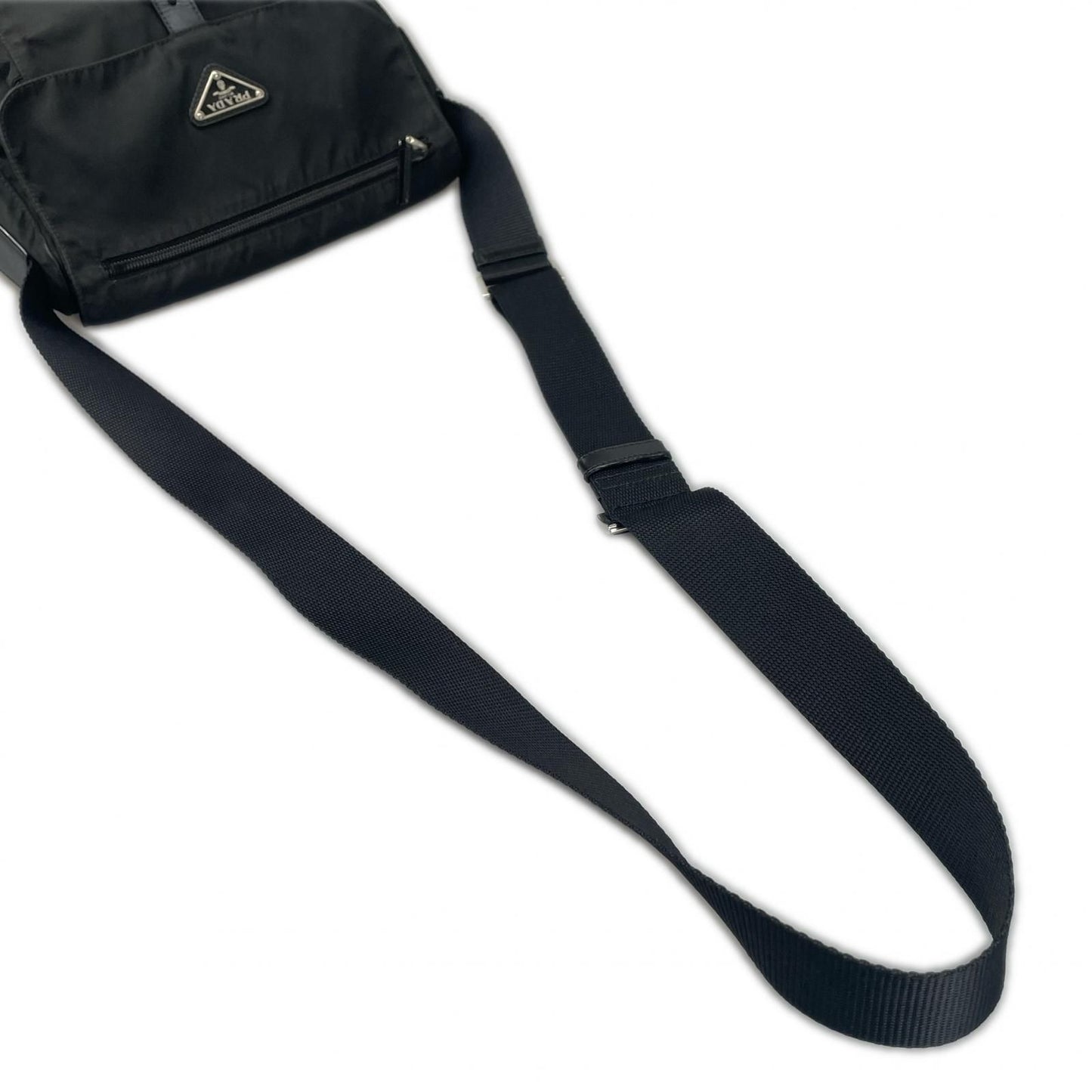 Prada Triangle Logo Shoulder Bag Nylon Black — view 4