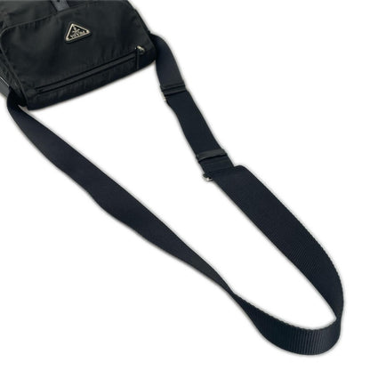 Prada Triangle Logo Shoulder Bag Nylon Black — view 4