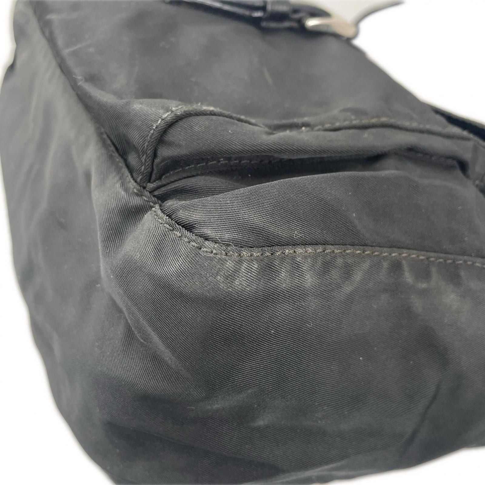 Prada Triangle Logo Shoulder Bag Nylon Black — view 6