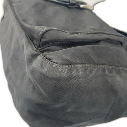 Prada Triangle Logo Shoulder Bag Nylon Black — view 6