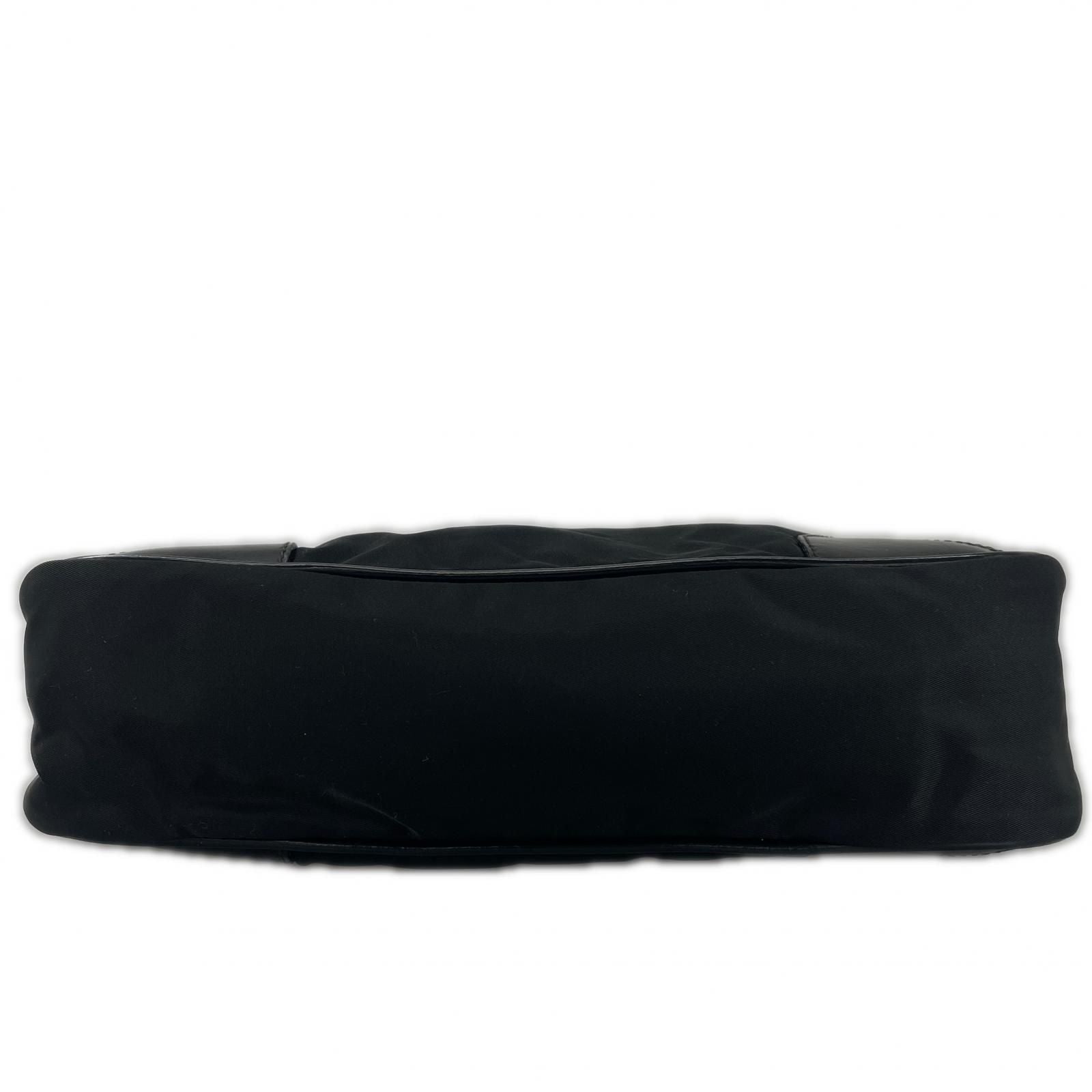 Prada Hobo Triangle Logo Shoulder Bag Nylon Black — view 3