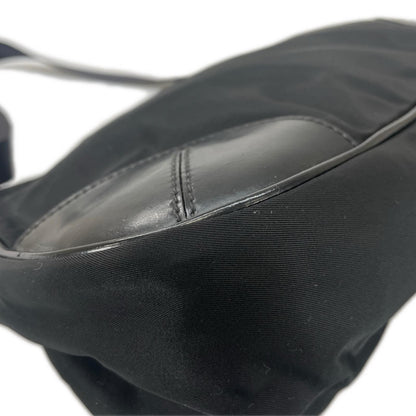 Prada Hobo Triangle Logo Shoulder Bag Nylon Black — view 5