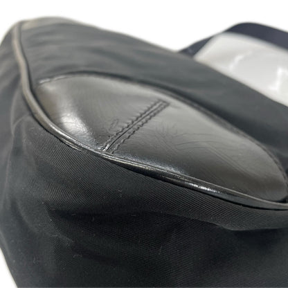 Prada Hobo Triangle Logo Shoulder Bag Nylon Black — view 8