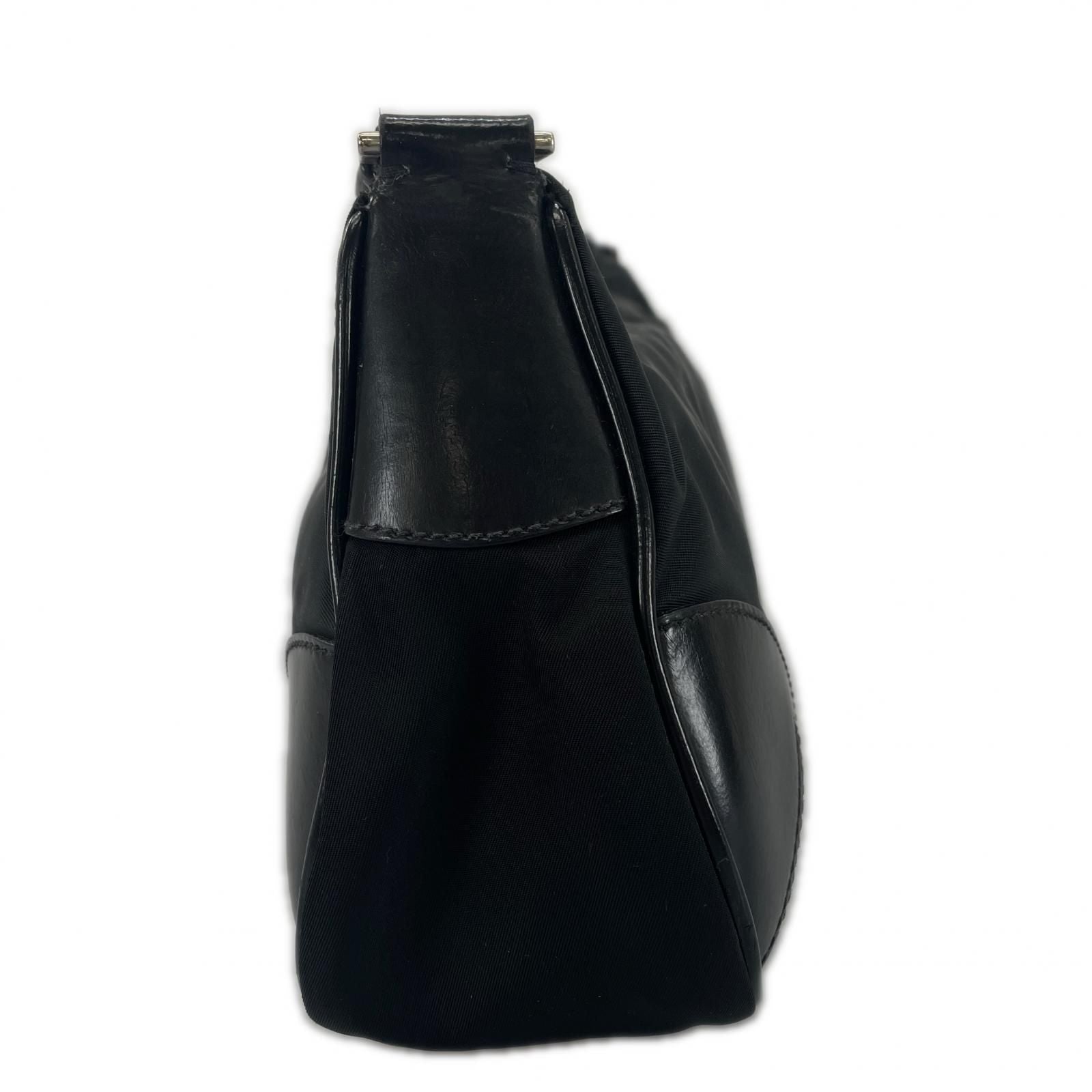 Prada Hobo Triangle Logo Shoulder Bag Nylon Black — view 2