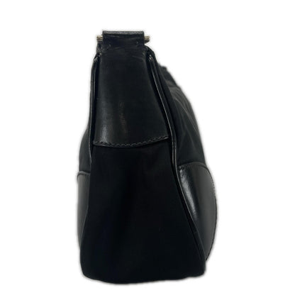 Prada Hobo Triangle Logo Shoulder Bag Nylon Black — view 2