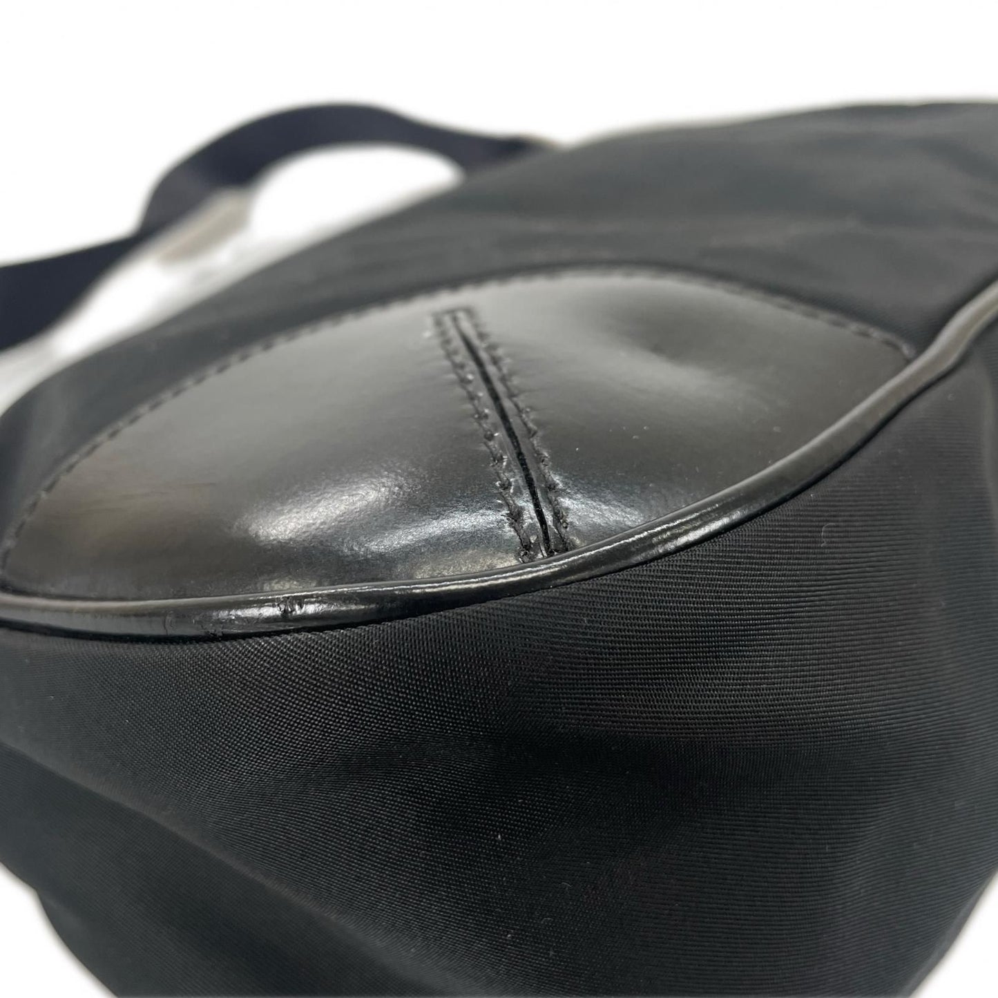 Prada Hobo Triangle Logo Shoulder Bag Nylon Black — view 7