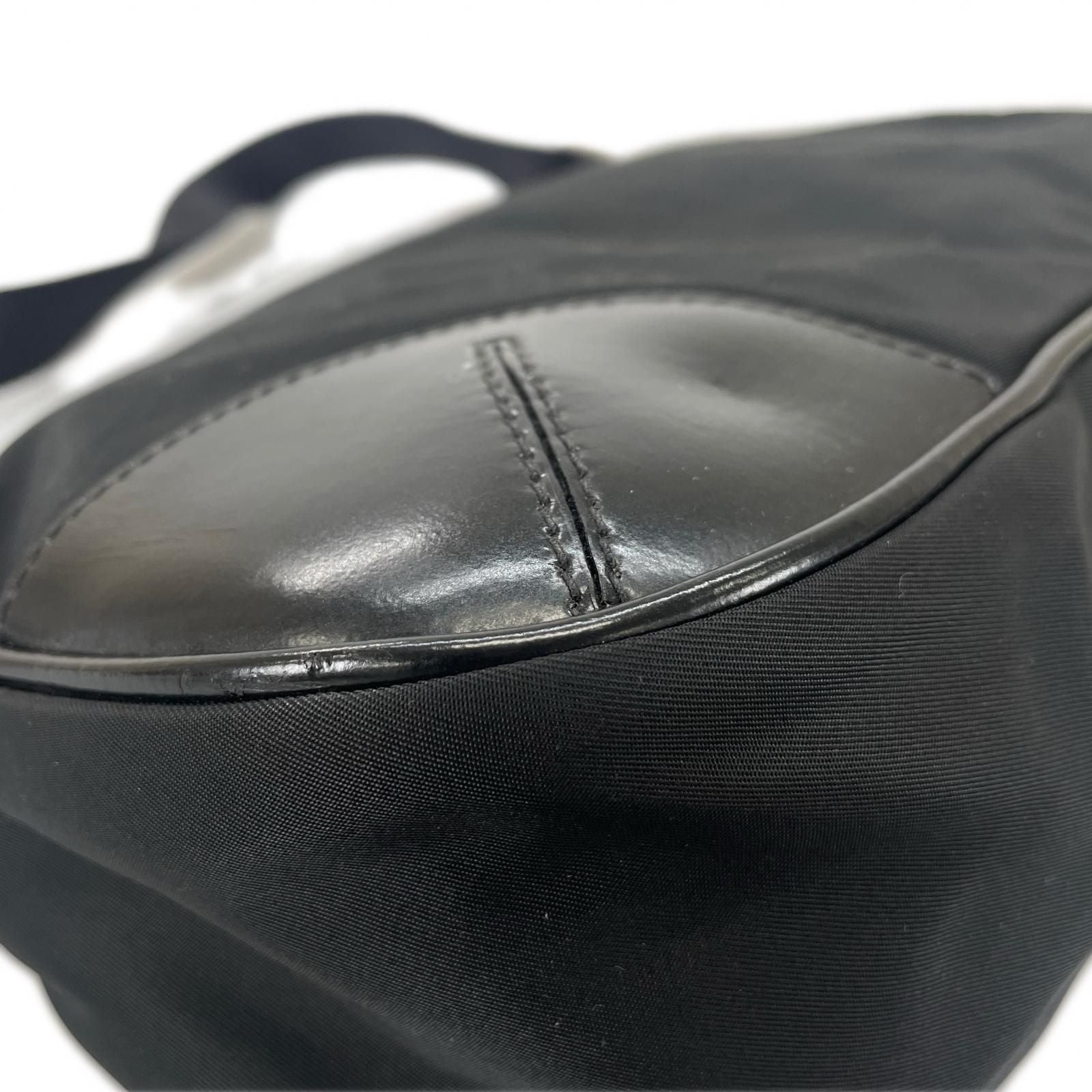 Prada Hobo Triangle Logo Shoulder Bag Nylon Black — view 7
