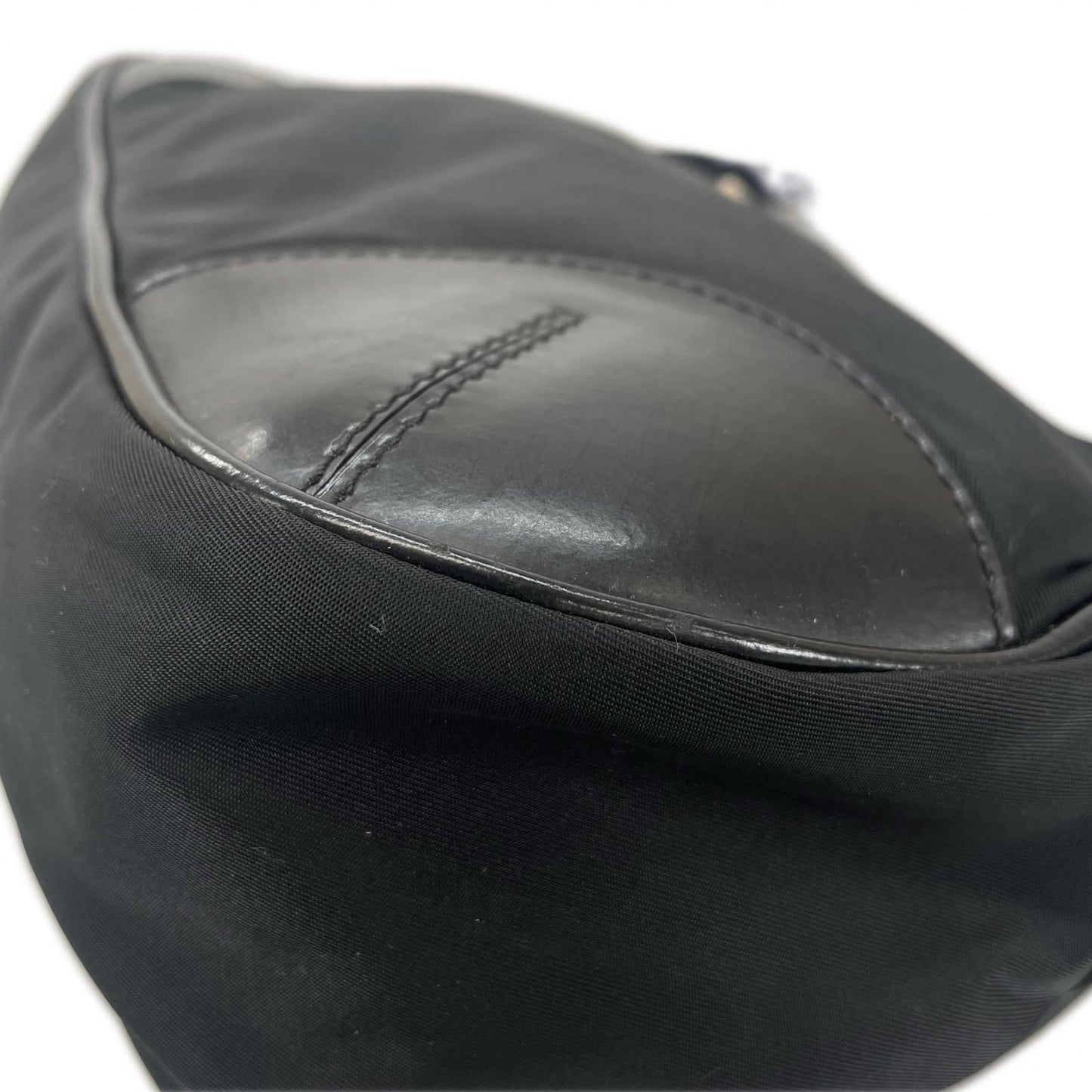 Prada Hobo Triangle Logo Shoulder Bag Nylon Black — view 6