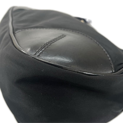 Prada Hobo Triangle Logo Shoulder Bag Nylon Black — view 6
