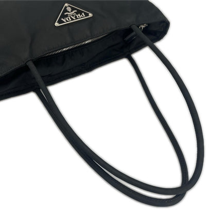 Prada Triangle Logo Tote Bag Nylon Black — view 5