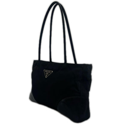 Prada Triangle Logo Tote Bag Nylon Black — view 2