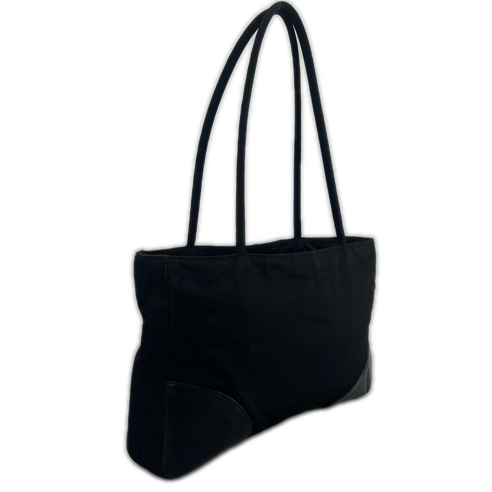 Prada Triangle Logo Tote Bag Nylon Black — view 3