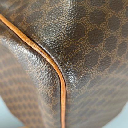 Celine Macadam Bandouliere Boston Bag Leather Brown — view 5