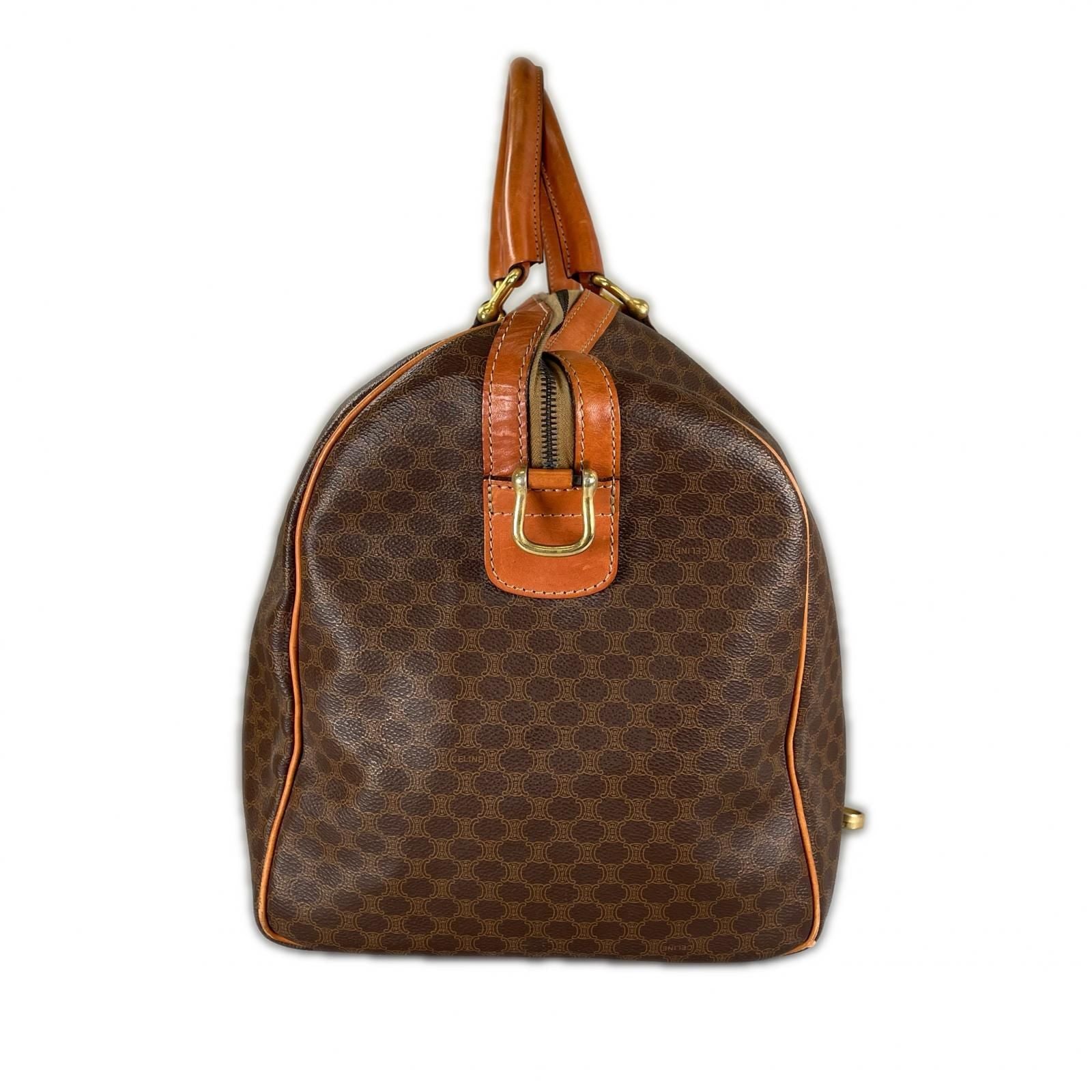 Celine Macadam Bandouliere Boston Bag Leather Brown — view 2