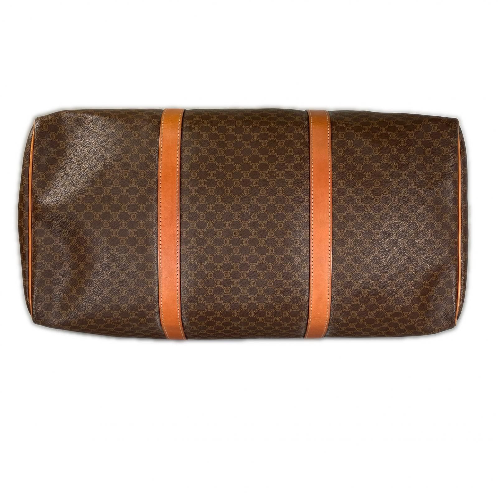 Celine Macadam Bandouliere Boston Bag Leather Brown — view 3