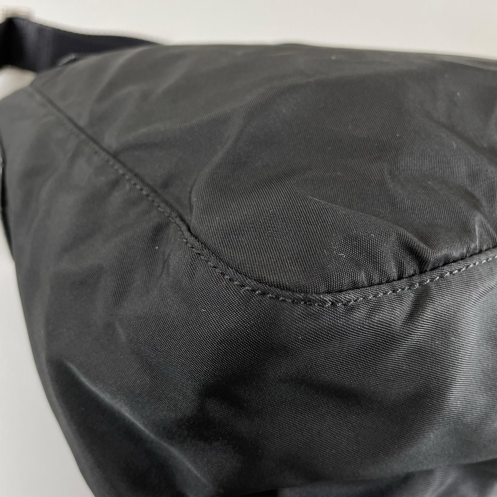 Prada Triangle Logo Shoulder Bag Nylon Black — view 7