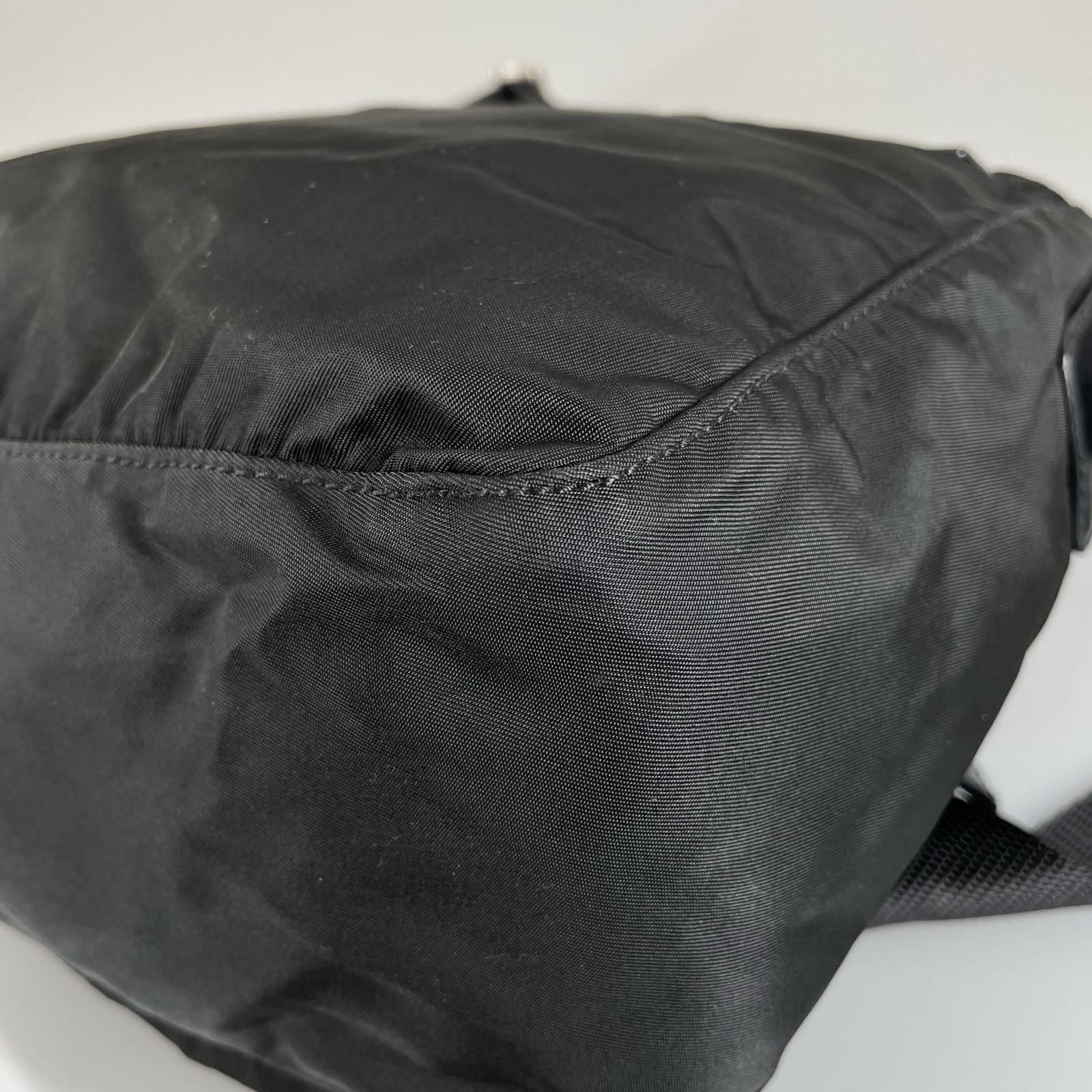 Prada Triangle Logo Shoulder Bag Nylon Black — view 8