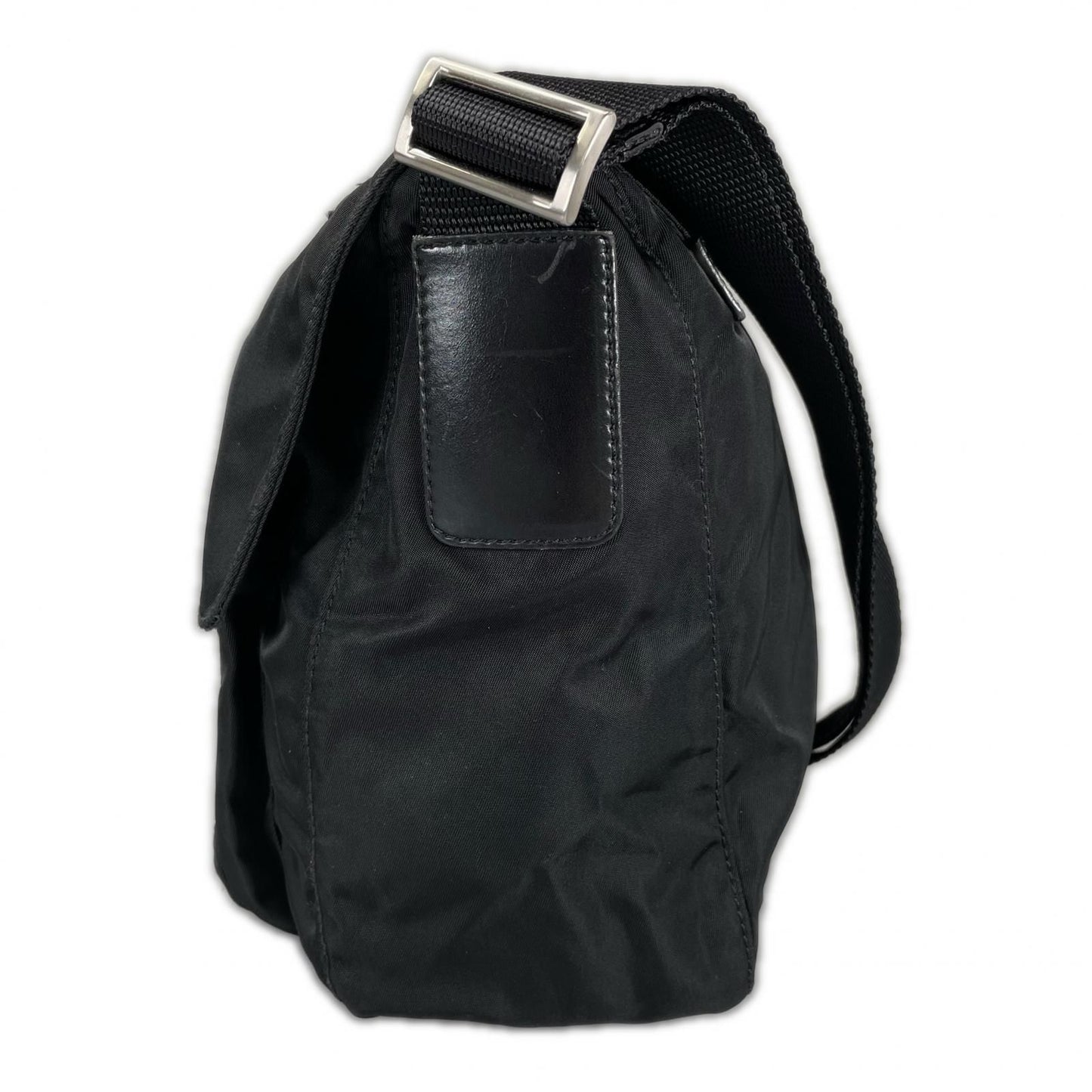 Prada Triangle Logo Shoulder Bag Nylon Black — view 2