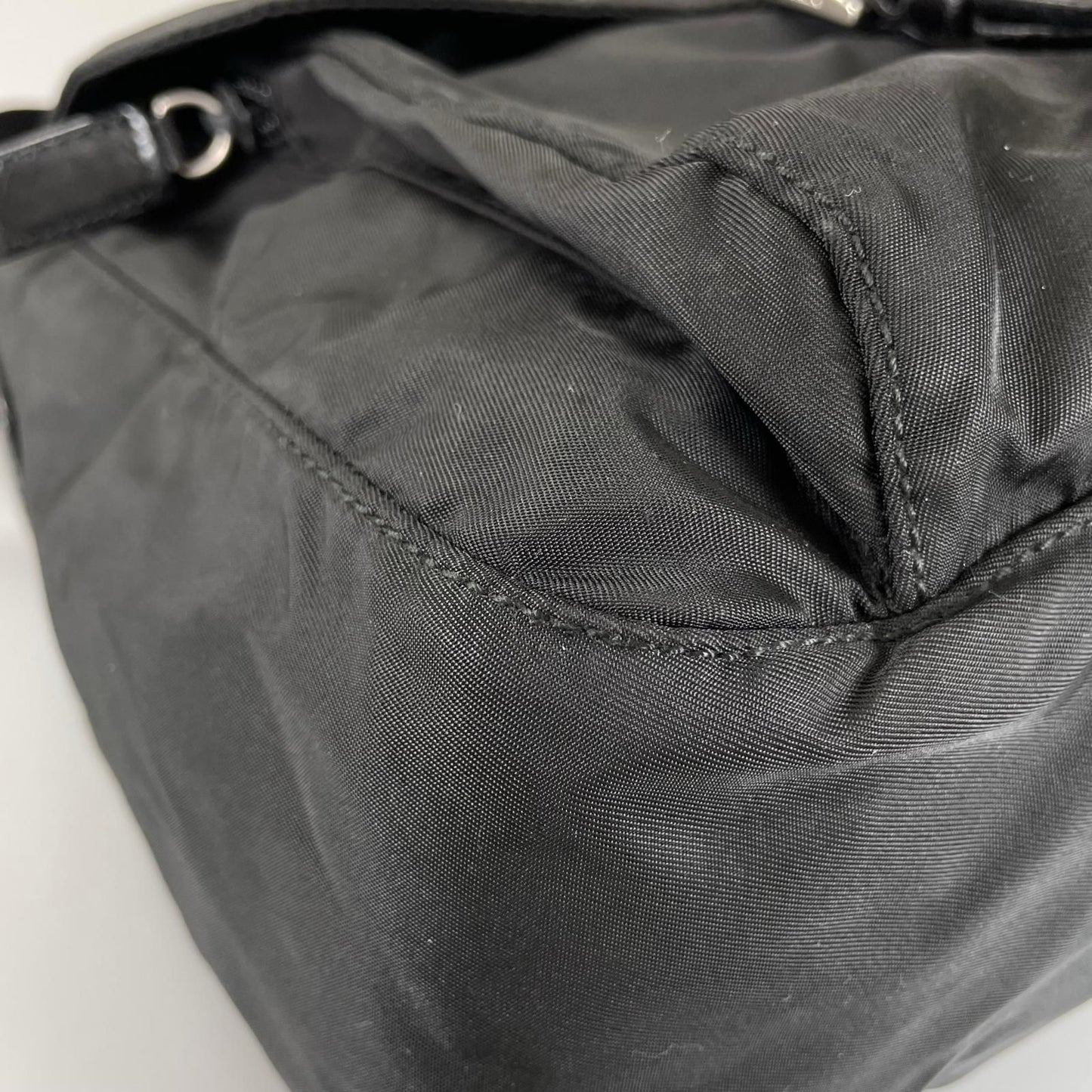 Prada Triangle Logo Shoulder Bag Nylon Black — view 5