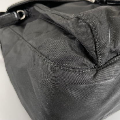 Prada Triangle Logo Shoulder Bag Nylon Black — view 5