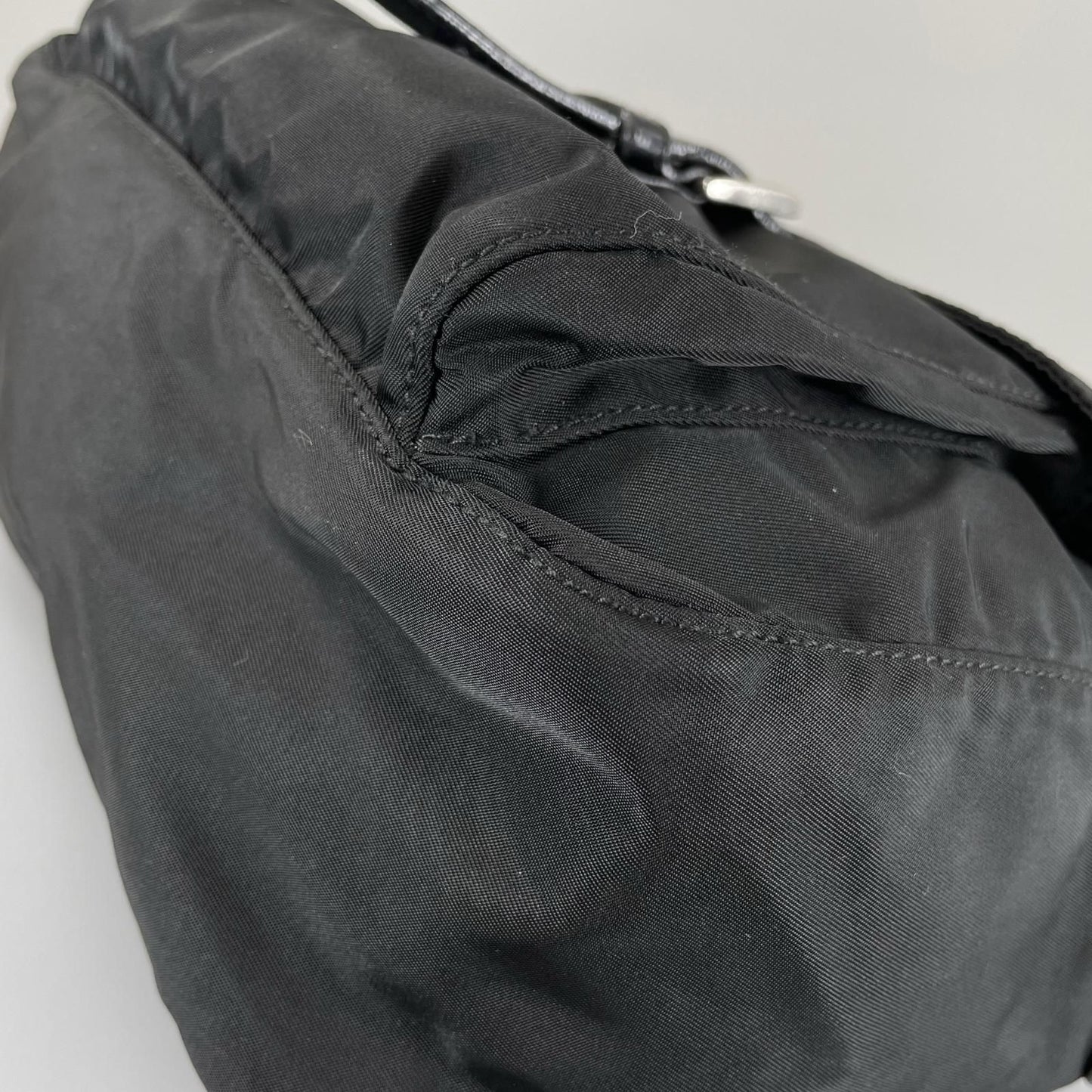 Prada Triangle Logo Shoulder Bag Nylon Black — view 6