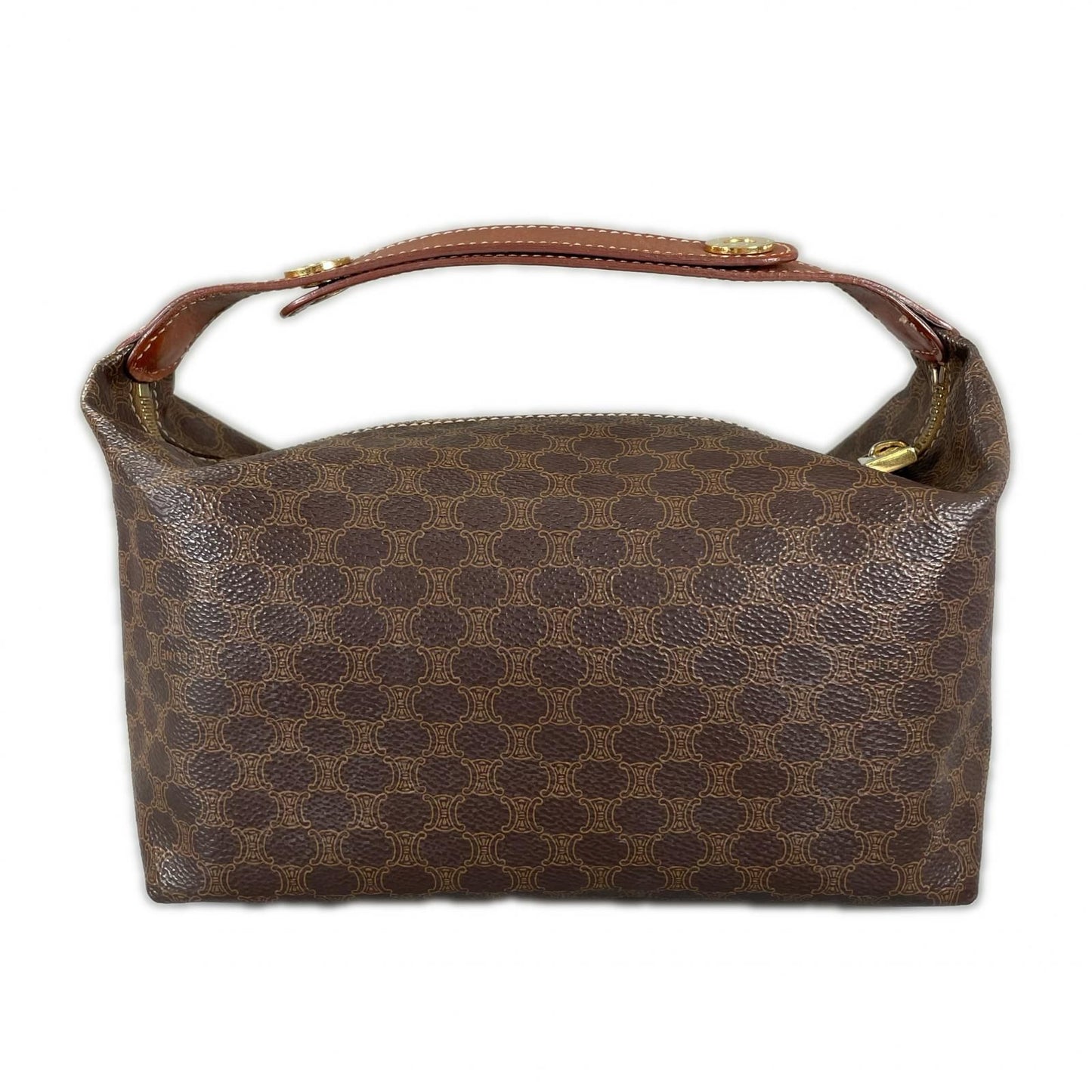 Celine Macadam Handbag Leather Brown