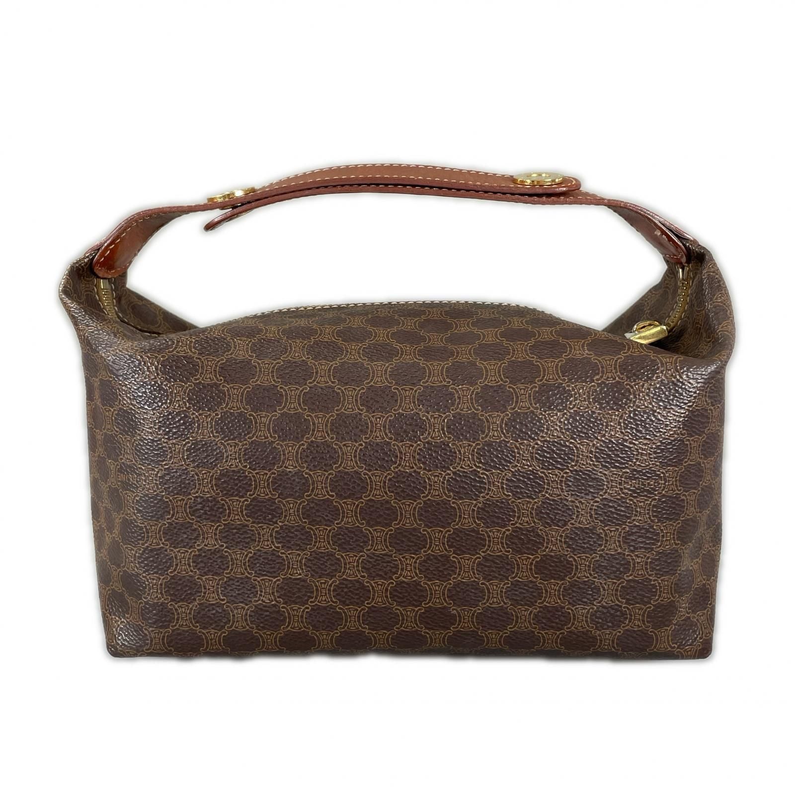 Celine Macadam Handbag Leather Brown