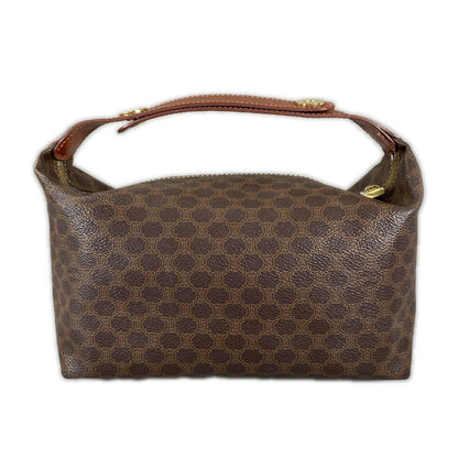 Celine Macadam Handbag Leather Brown