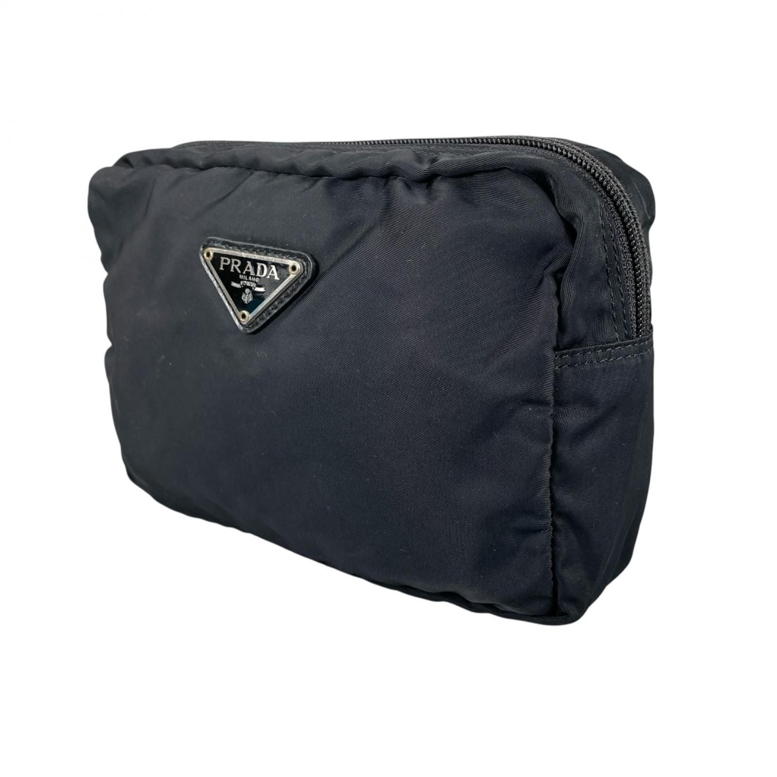 Prada Triangle Logo Pouch Nylon Black — view 2