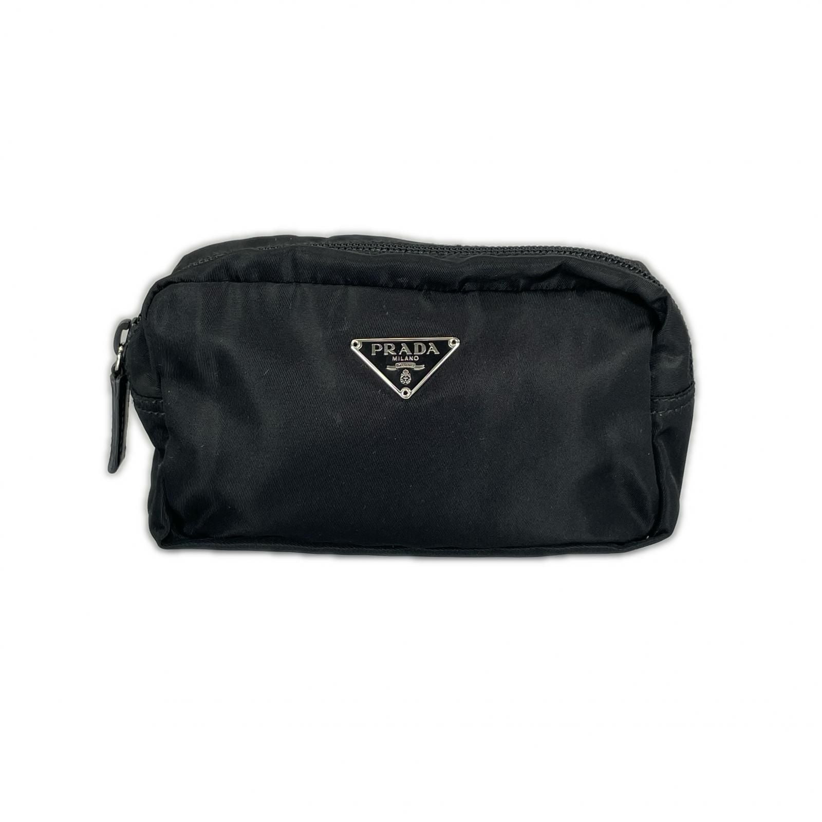 Prada Triangle Logo Pouch Nylon Black