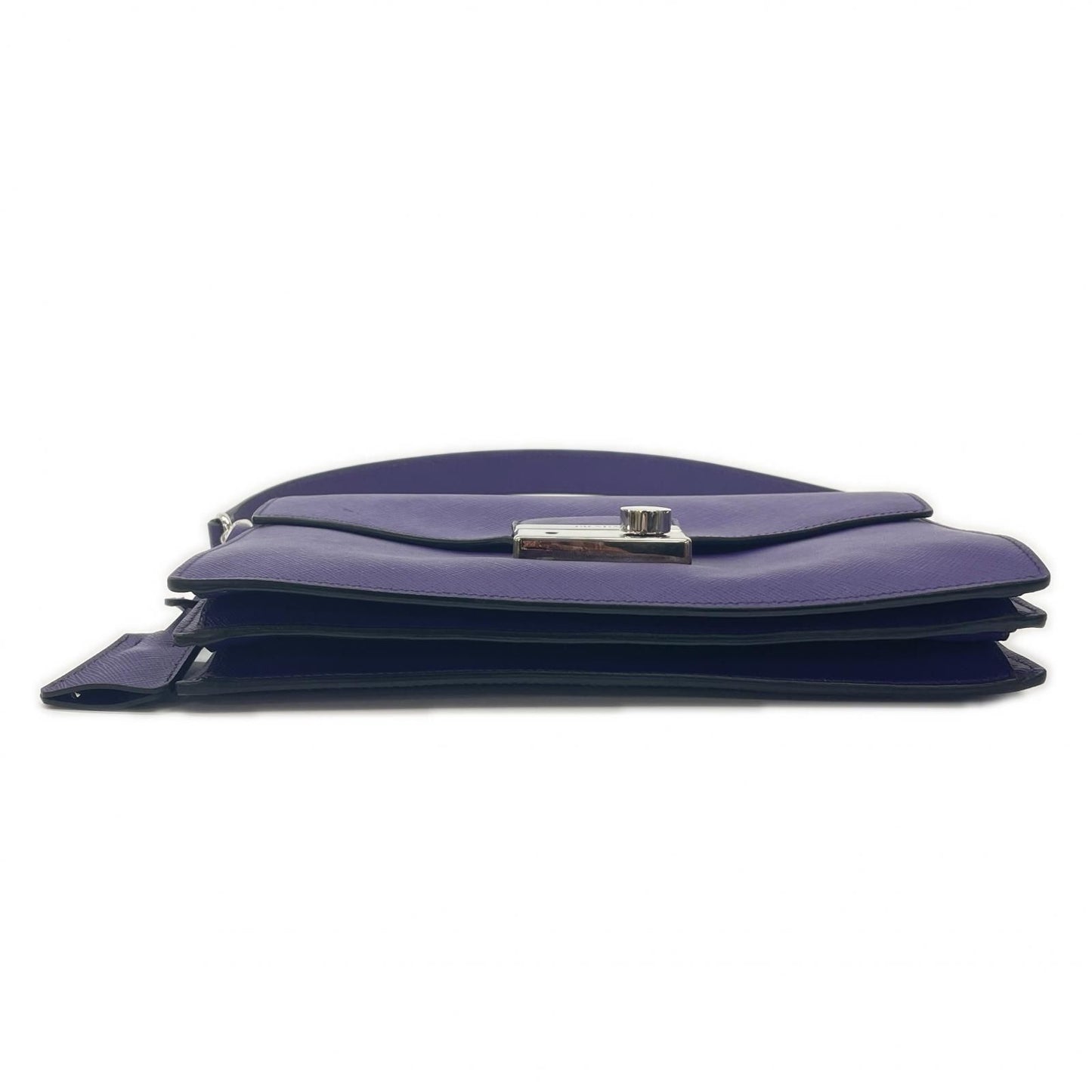 Prada Saffiano Handbag Leather Purple — view 4