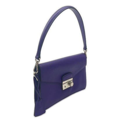 Prada Saffiano Handbag Leather Purple — view 3