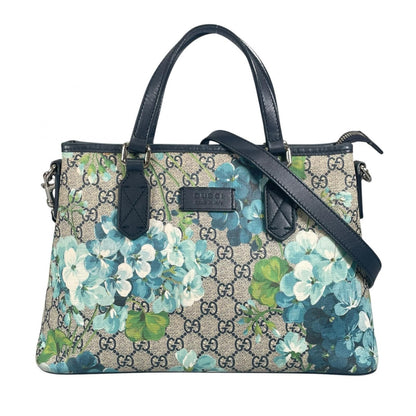 Gucci GG Blooms Floral Botanical Handbag Canvas Beige