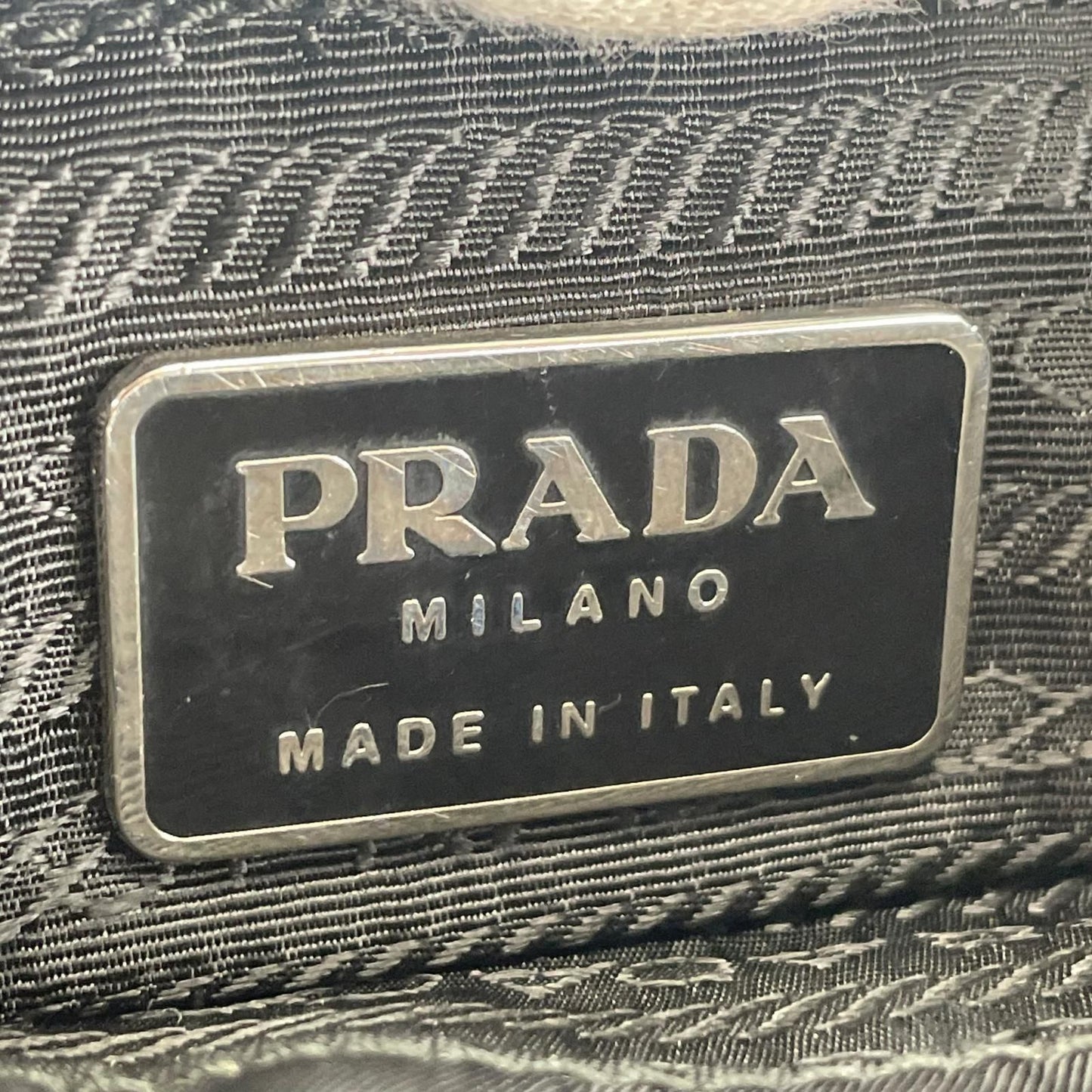 Prada Triangle Logo Handbag Nylon Black — view 6