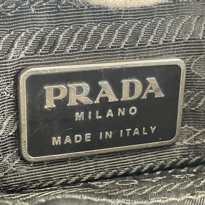 Prada Triangle Logo Handbag Nylon Black — view 6