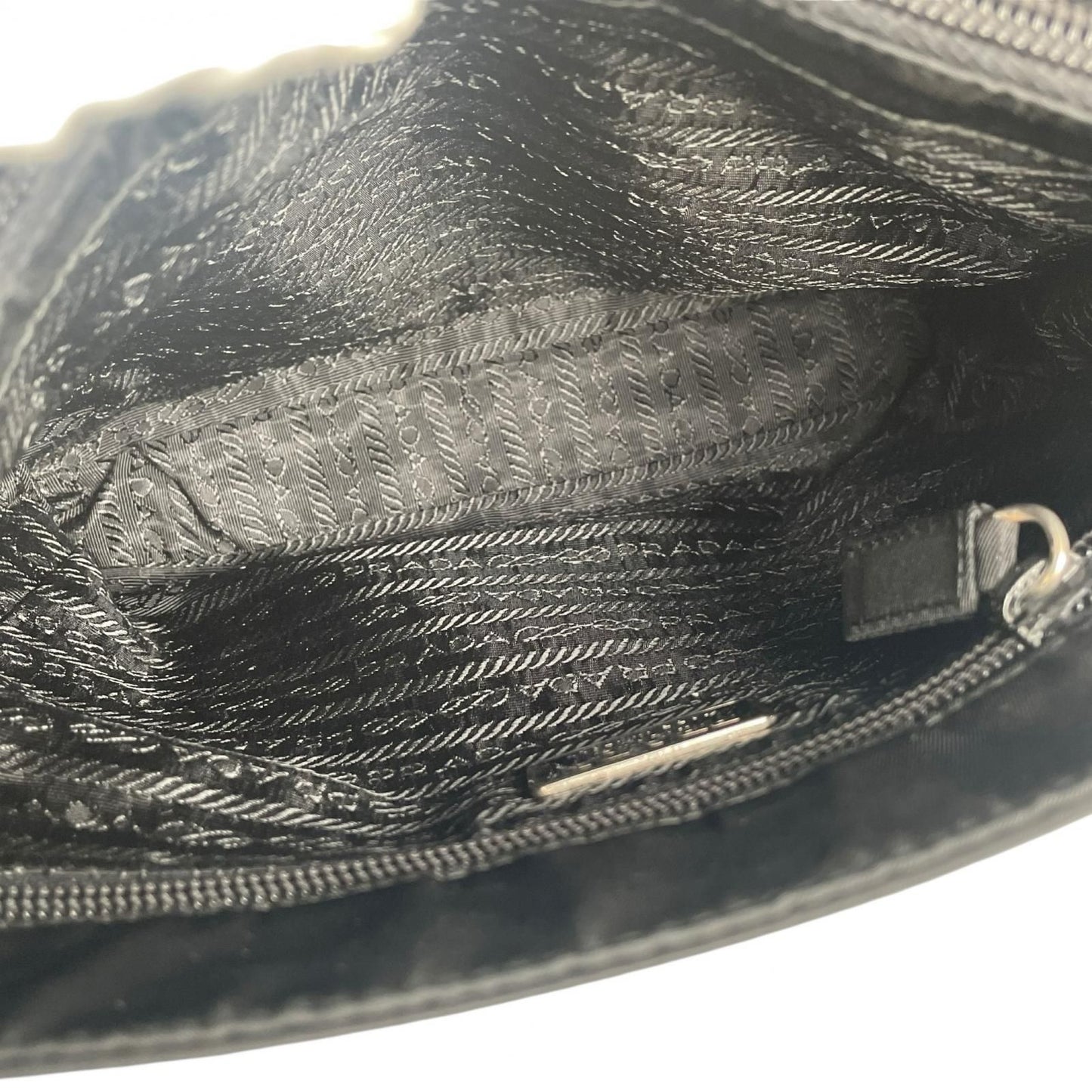 Prada Triangle Logo Handbag Nylon Black — view 7
