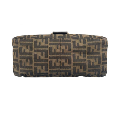 Fendi Mamma Baguette Handbag Canvas Leather Brown — view 4