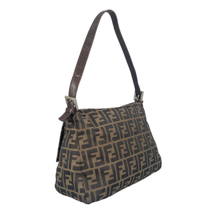 Fendi Mamma Baguette Handbag Canvas Leather Brown — view 3