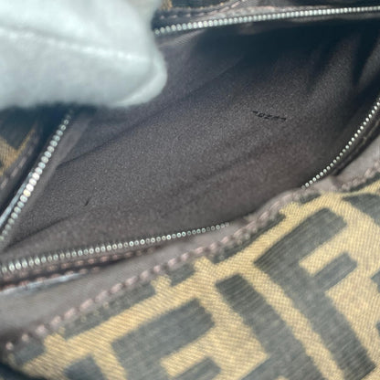 Fendi Mamma Baguette Handbag Canvas Leather Brown — view 8