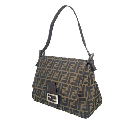 Fendi Mamma Baguette Handbag Canvas Leather Brown — view 2