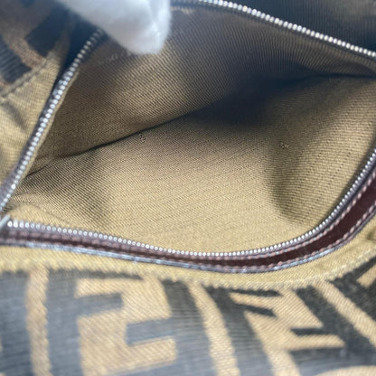 Fendi Mamma Baguette Handbag Canvas Leather Brown — view 8