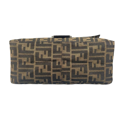 Fendi Mamma Baguette Handbag Canvas Leather Brown — view 4