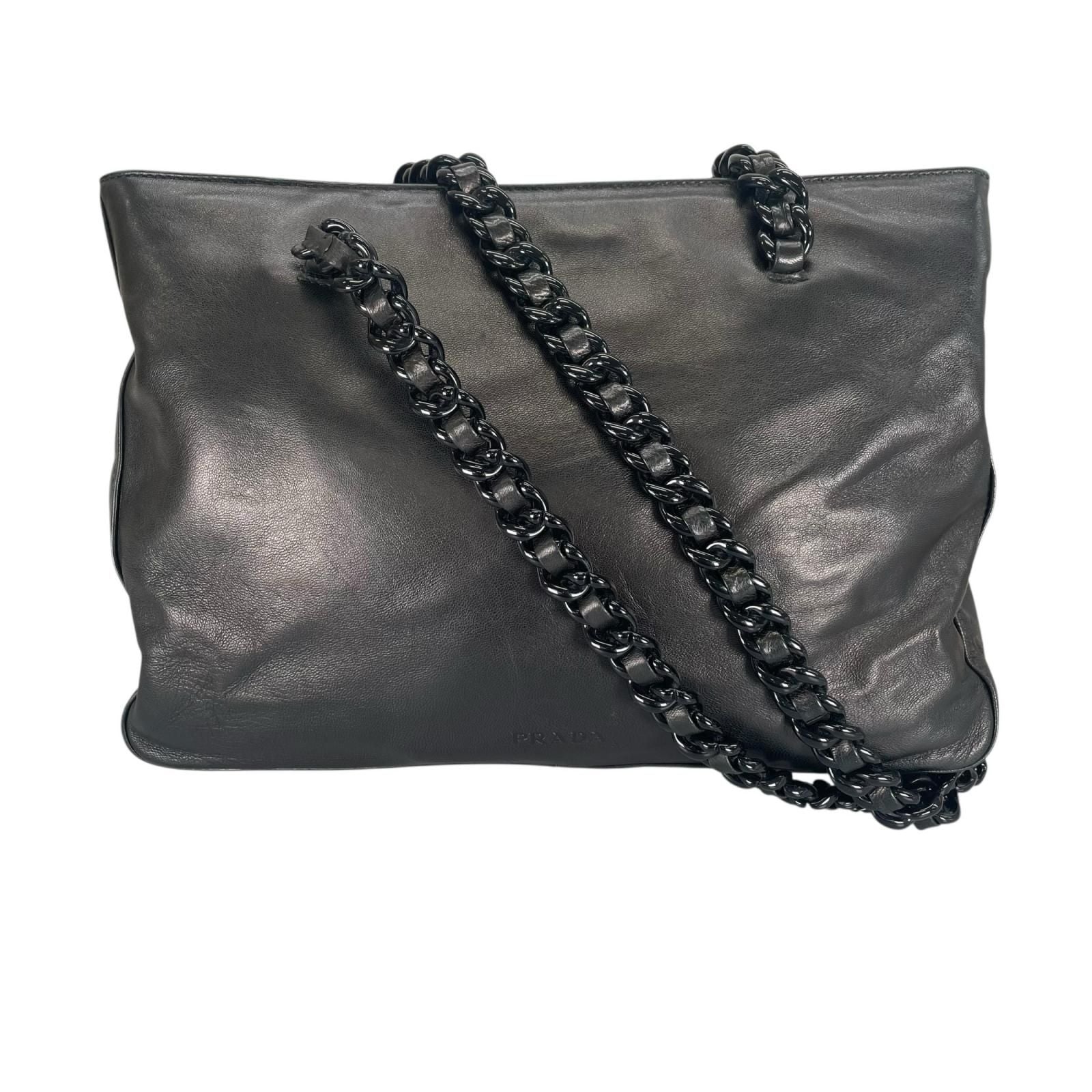 Prada Tote Bag Leather Black