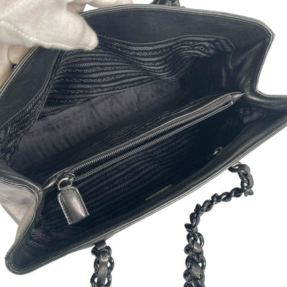 Prada Tote Bag Leather Black — view 7