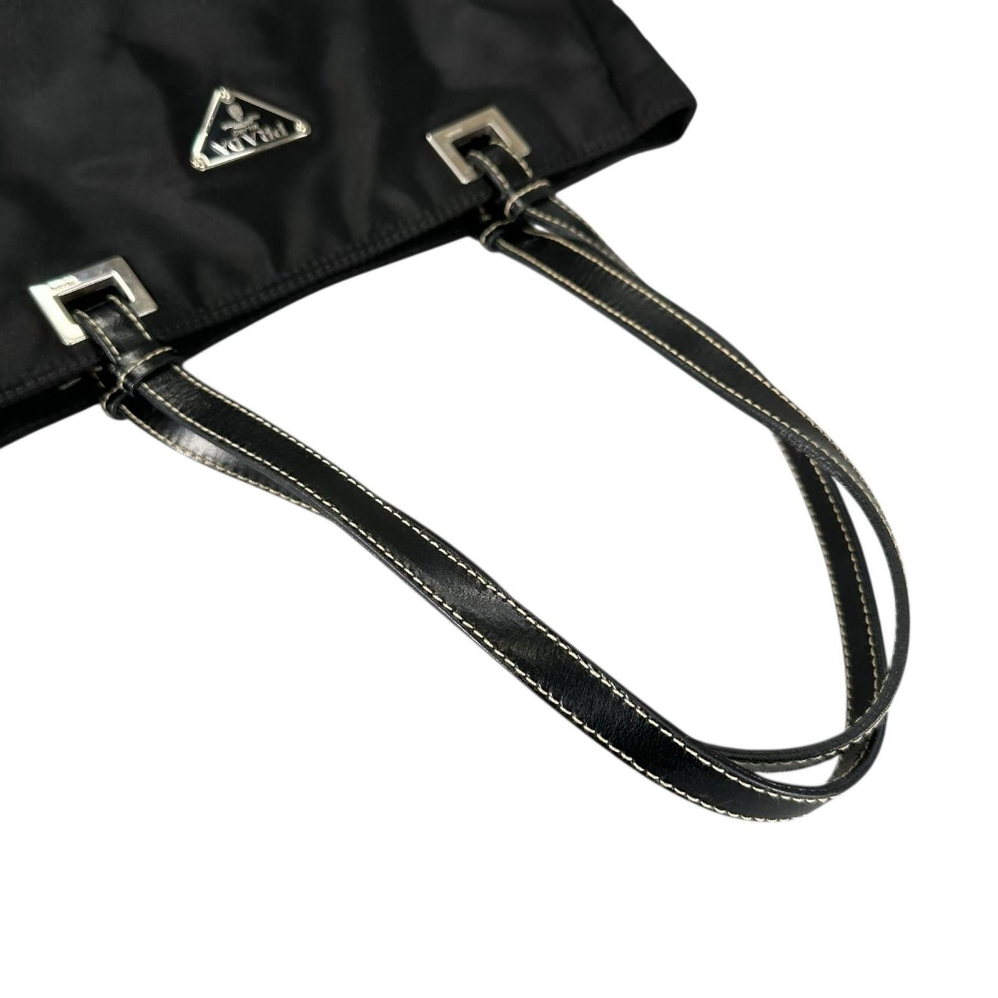 Prada Triangle Logo Tote Bag Nylon Black — view 5