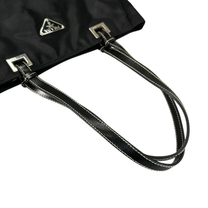 Prada Triangle Logo Tote Bag Nylon Black — view 5