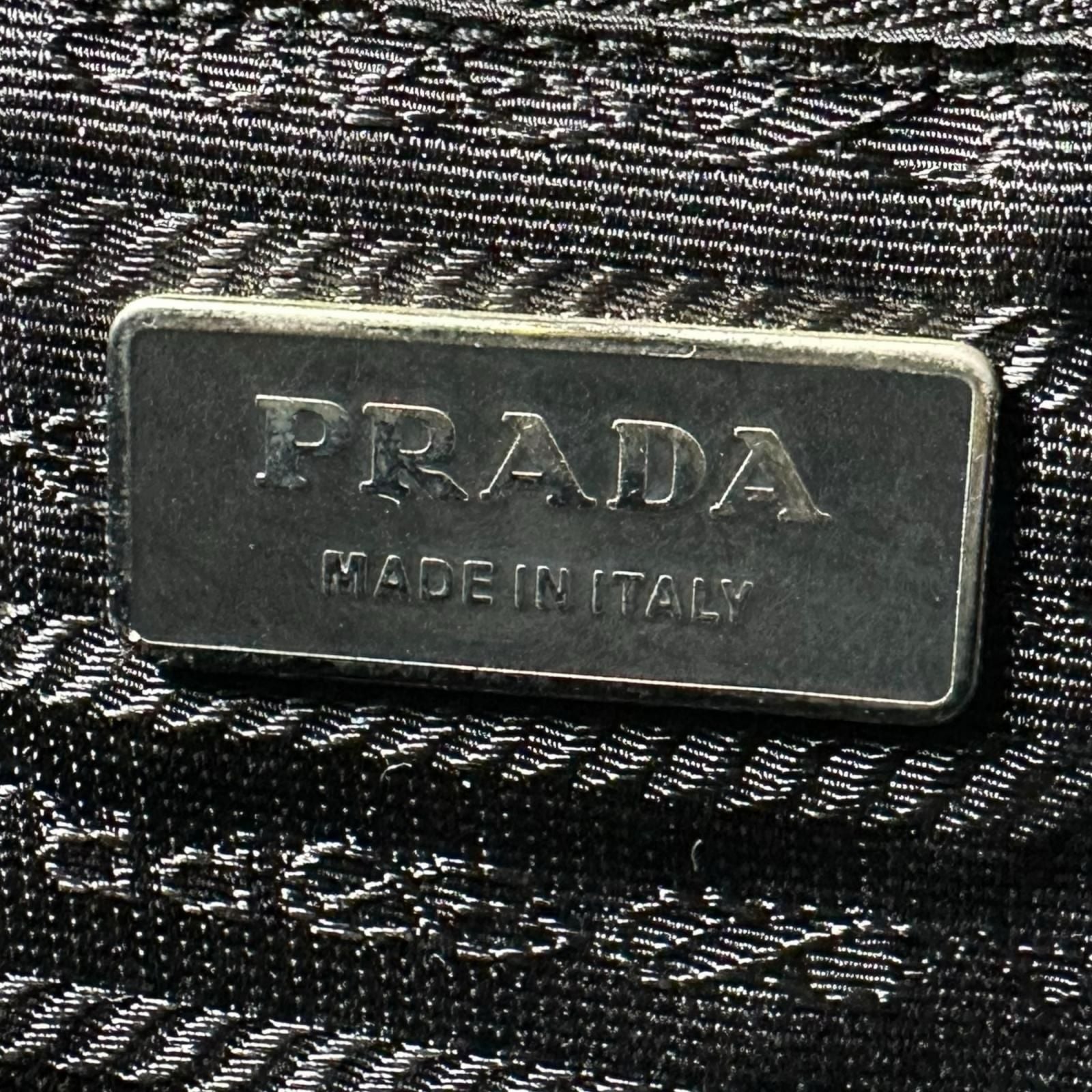 Prada Triangle Logo Tote Bag Nylon Black — view 8